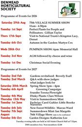 DHS Programme of Events for 2026/27