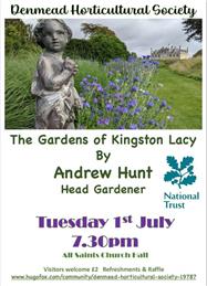 Talk on Tuesday  1st July:- The Gardens of Kingston Lacy