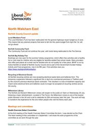 Report from Cllr Lucy Shires, Norfolk County Council