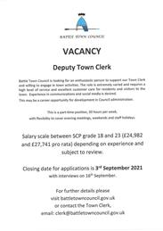 Deputy Town Clerk vacancy