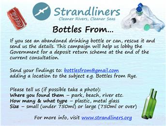 Help Strandliners make a difference by collecting bottles