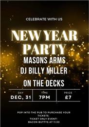 TICKETS STILL AVAILABLE FOR PUB NYE PARTY