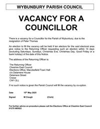 Notice of Casual Vacancy – 15th May 2025