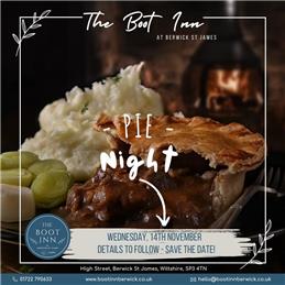 Pie Night at The Boot Inn - Save the Date!