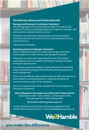 Mercury Library and Community Hub Volunteer Vacancies