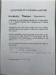 Onibury Parish Council Vacancy