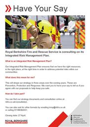 Royal Berkshire Fire and Rescue Service - Integrated Risk Management Plan – Strategy Consultation