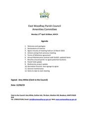 Amenities Committee Meeting 17/04/23