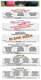 Teams for week beginning 16th June: