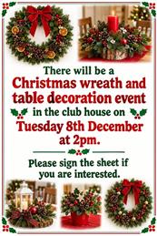 Christmas wreath & table decoration making December 8th