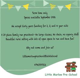 Little Marlow Preschool -Spaces available September 2026