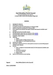 EWPC Meeting 27/03/23