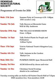 DHS Programme of Events for 2026