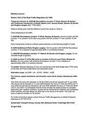 Temporary Closure of: A429 M4 Roundabout Junction 17 (Part), Stanton St Quintin and Temporary introduction of 40mph Speed