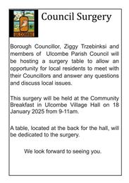 Councillor Surgery @ Community Breakfast 18 January 2025