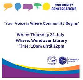 Community Conversation - Wendover Library - Thursday 31 July 2025