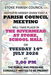 REMINDER – PARISH COUNCIL MEETING ON TUESDAY 14 JULY 2026