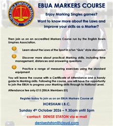EXTERNAL EVENT - EBUA MARKERS' COURSE 4 OCT 2026