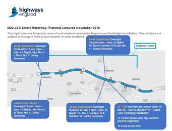Forthcoming M20 Closures