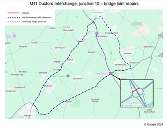 Important roadworks information: M11 Duxford Interchange