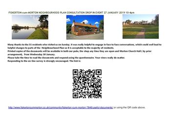 Outcomes of Neighbourhood Plan'Drop In Event'  Sunday 27 January 2019