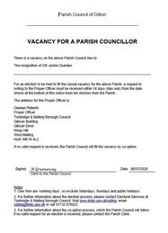 Vacancy for Parish Councillor