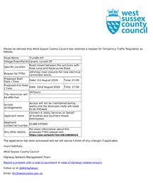 Road Closure notice - Trundle Hill