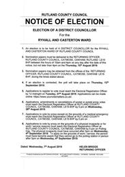 Notice of Election