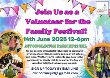Request for Volunteers at Aston Clinton Family Festival