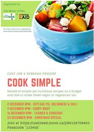 COOK SIMPLE - Recipes on a budget demonstrations