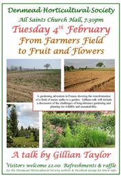 Talk on Tuesday 4th February :- From Farmers Field to Fruit and Flowers