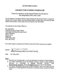 Vacancy on Council