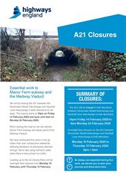A21 CLOSURES FEBRUARY 2020
