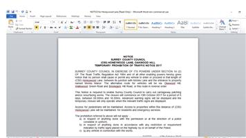 Honeywood Lane, Okewood Hill: Diversions