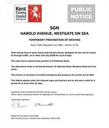 Harold Avenue Road Closure