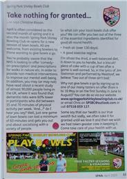 News from Spring Park Shirley Bowling Green - SPAN Magazine - April 2025
