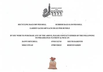 Rubbish, Recycling and Garden Sacks