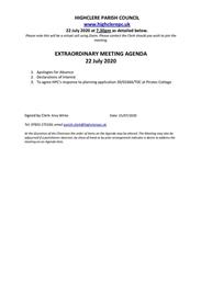 EXTRAORDINARY MEETING 22 JULY 2020