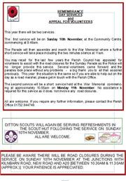 Remembrance Sunday, 10th November 2019