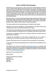 Temporary Traffic Regulation Order