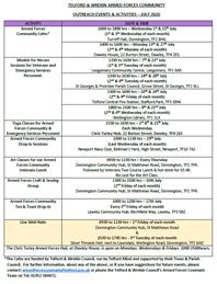 TELFORD & WREKIN ARMED FORCES COMMUNITY OUTREACH EVENTS & ACTIVITIES – JULY 2026