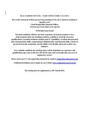Seal Parish Council - Vacancy for Part Time Clerk