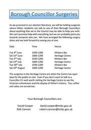 Borough Councillor Surgeries