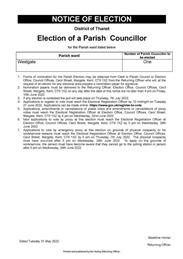 Notice of Election