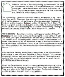 PLANNING APPLICATIONS IN DITTON