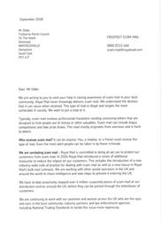 An important message from the Royal Mail concerning potential scammers