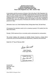 Emergency Road Closure