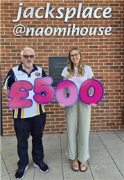 Steve hands over President's Day cheque