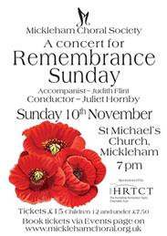 A Concert for Remembrance Sunday at St Michael's Church 10th November 2024