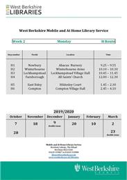 Mobile Library Timetable Oct 2019 - Mar 2020